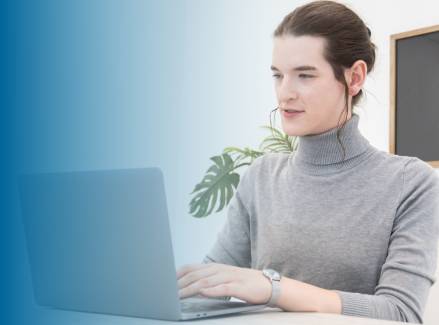 Person using a laptop